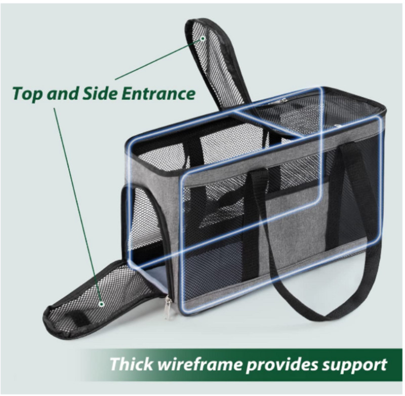 Καλοκαιρινό πλέγμα μεταφοράς κατοικίδιων ζώων με αναπνεύσιμο πλέγμα για σκύλους γάτες Tote Premium Oxford υφασμάτινη τσάντα ταξιδιού για κατοικίδια Φορητή τσάντα για κουτάβι από πλέγμα