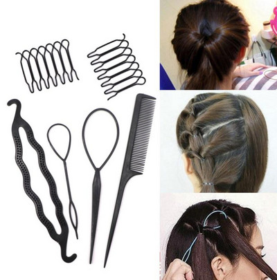 Γυναικείες φουρκέτες Κλιπ styling Fluffy Stick Bun Maker Πλαστικό εργαλείο πλέξης Θήκη για αλογοουρά Χτένες Αξεσουάρ κλιπ μαλλιών