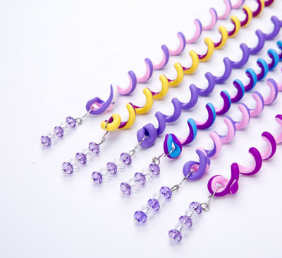 Lapsed juuste kujundamine Tööriistad Aksessuaarid Tüdrukutele Trend Pika punutud nööriga klamber juustele Peapael Curling paruka lipsud hobusesaba hoidja juuksepael