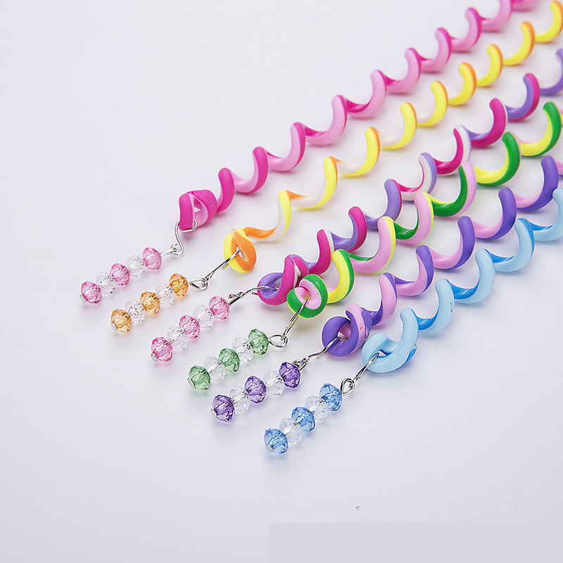 Lapsed juuste kujundamine Tööriistad Aksessuaarid Tüdrukutele Trend Pika punutud nööriga klamber juustele Peapael Curling paruka lipsud hobusesaba hoidja juuksepael