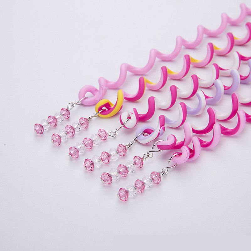 Lapsed juuste kujundamine Tööriistad Aksessuaarid Tüdrukutele Trend Pika punutud nööriga klamber juustele Peapael Curling paruka lipsud hobusesaba hoidja juuksepael