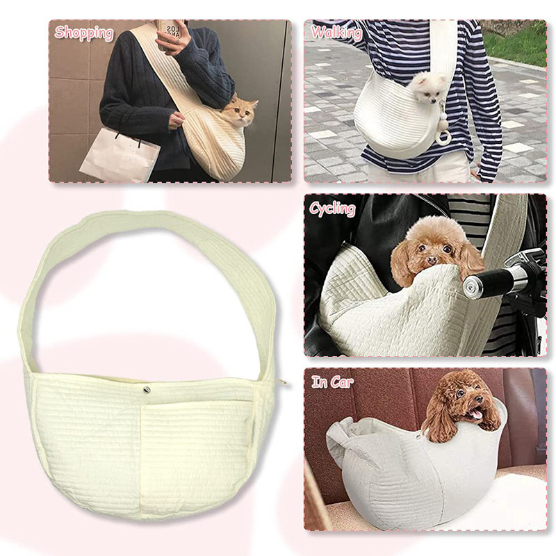 Benepaw Cărucior pentru câini mici, fără mâini, curea reglabilă, în siguranță, pentru cățeluși, geantă confortabilă de transport pentru animale de companie pentru călătorii în aer liber