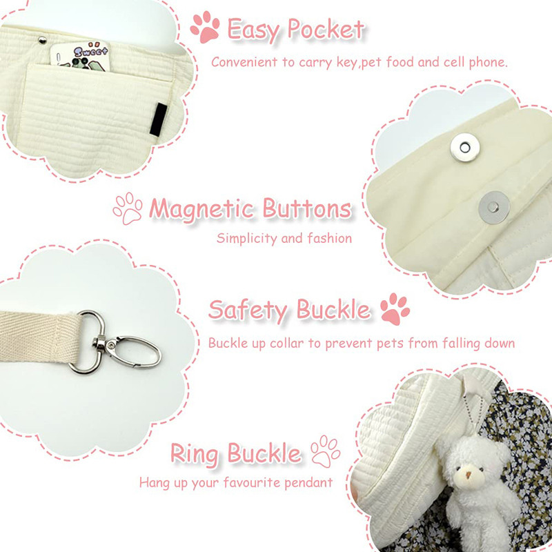 Benepaw Cărucior pentru câini mici, fără mâini, curea reglabilă, în siguranță, pentru cățeluși, geantă confortabilă de transport pentru animale de companie pentru călătorii în aer liber