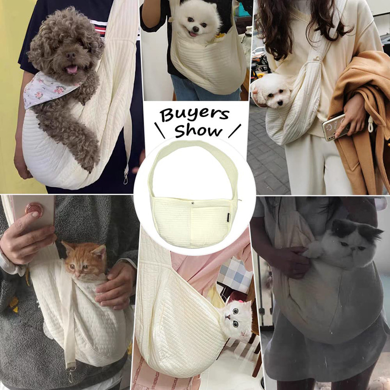 Benepaw Cărucior pentru câini mici, fără mâini, curea reglabilă, în siguranță, pentru cățeluși, geantă confortabilă de transport pentru animale de companie pentru călătorii în aer liber