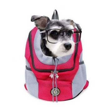 Раница за кучета Нова преносима раница за пътуване с двойно рамо Външна чанта за носене на куче за домашни любимци Предна чанта за домашни любимци Мрежеста раница