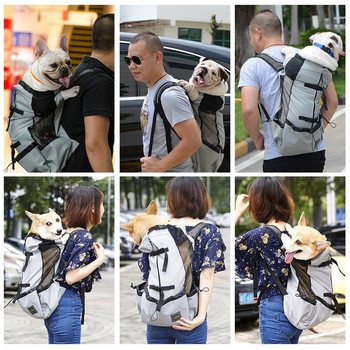 Дишаща чанта за носене на куче Кученце на открито Пътуване Средна раница за кучета Преносими отразяващи чанти за носене на домашни любимци Консумативи за носене на домашни любимци