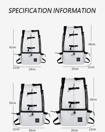 Αναπνέουσα τσάντα μεταφοράς σκύλου Υπαίθρια τσάντα πλάτης κουταβιού μεσαίου μεγέθους σκύλου Φορητή αντανακλαστική τσάντα μεταφοράς κατοικίδιων προμήθειες μεταφοράς κατοικίδιων