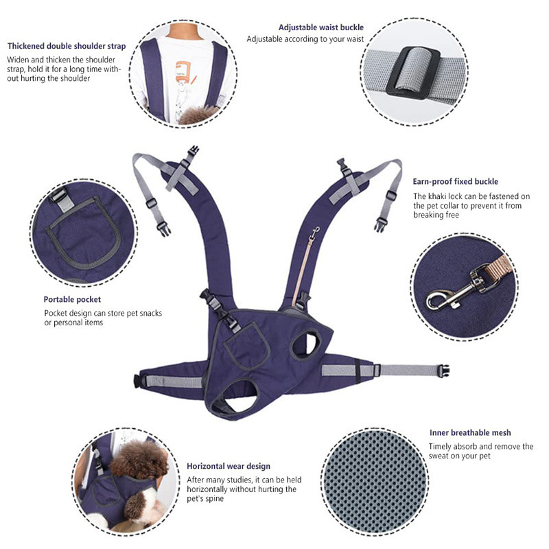 Benepaw kaasaskantav koera seljakott, reguleeritav õlarihm hingav tasku Jean lemmikloomahoidja väikestele keskmistele koertele kassidele