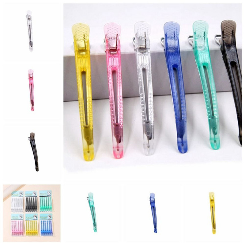 6kom/set Duga kopča za kosu bez nabora, slatkih boja, ružičasto plava kopča za pačji kljun, frizerski alat za oblikovanje kuće