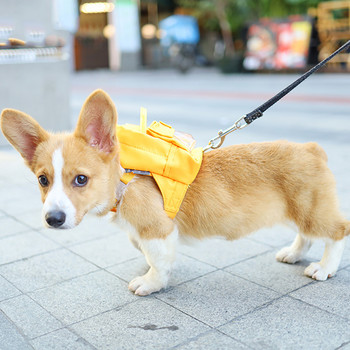 Σακίδιο πλάτης 1 τεμαχίου κατοικίδιων ζώων Φορητή τσάντα σνακ σκύλου μεγάλης χωρητικότητας Εξωτερική τσάντα μεταφοράς με λουρί ταξιδιού με σχοινί έλξης για κουτάβι