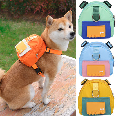 New Fashion Pet Dog Schoolbag Waterproof Pet Backpack Large Space Shiba Inu Harness for Small Dogs Outdoor Walking Snack Bags