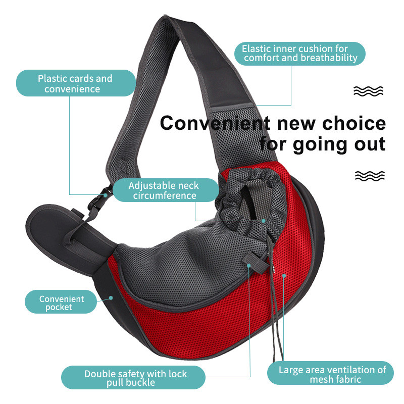 Laiendatud rihm, mugav hingav, vastupidav väike lemmiklooma kaldus seljakott, kaasaskantav lemmiklooma lõuendist Oxfordi õlakott