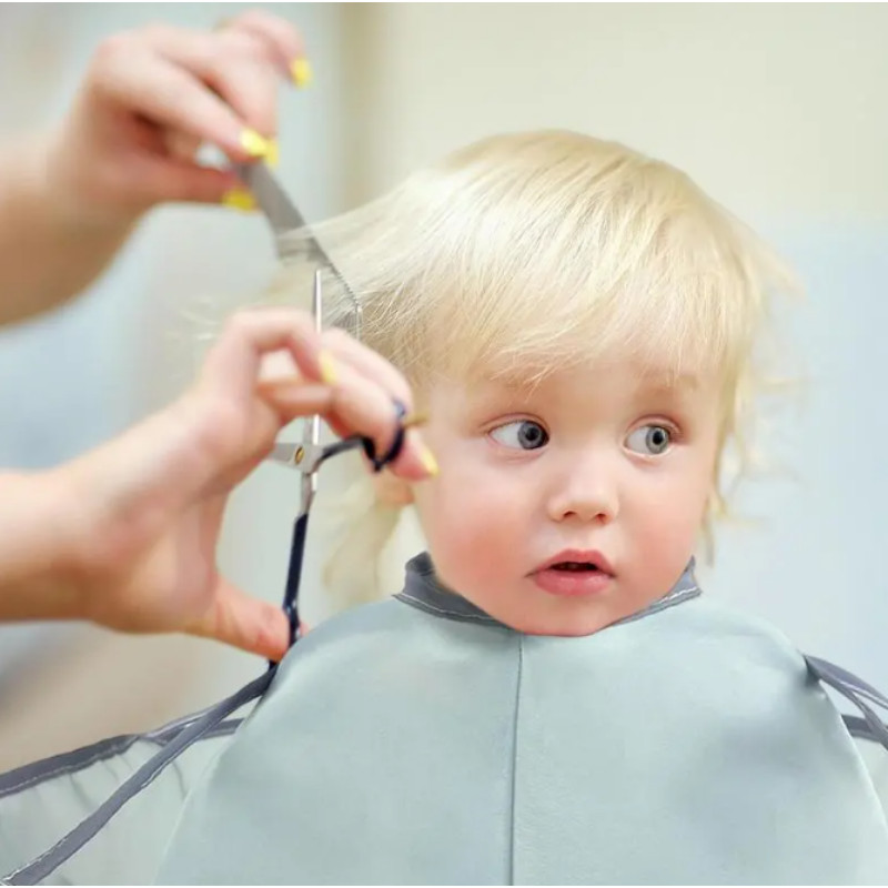 1 vnt. „Pasidaryk pats“ plaukų kirpimo apsiaustas, skėtis, kepuraitė, kirpimas, apsiaustas, plaukų skutimosi prijuostė, plaukų kirpėjo suknelės užvalkalas, buitinė valymo priemonė