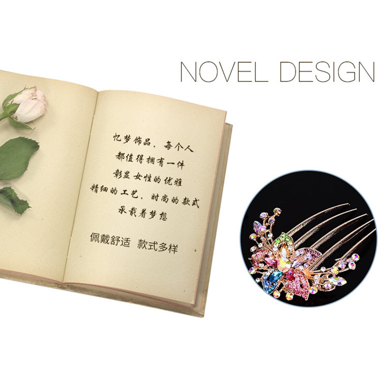 Češalj od legure s pet zubaca Ukosnica za kosu s pločicom, vještački dijamant, kristalni dijamant 9*6,2 cm, češalj za kosu, svadbeni dodaci za kosu, modni