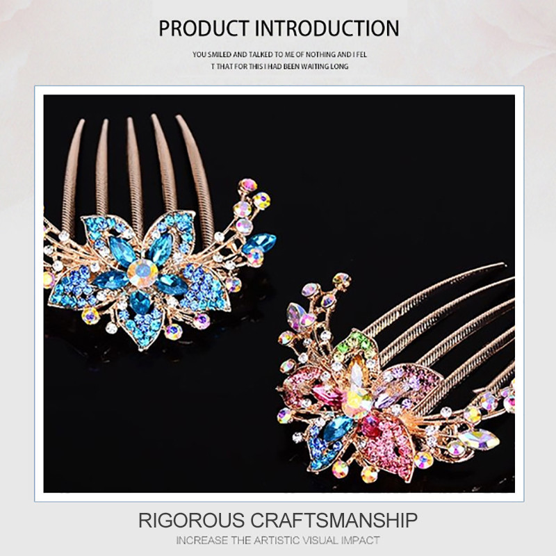 Češalj od legure s pet zubaca Ukosnica za kosu s pločicom, vještački dijamant, kristalni dijamant 9*6,2 cm, češalj za kosu, svadbeni dodaci za kosu, modni