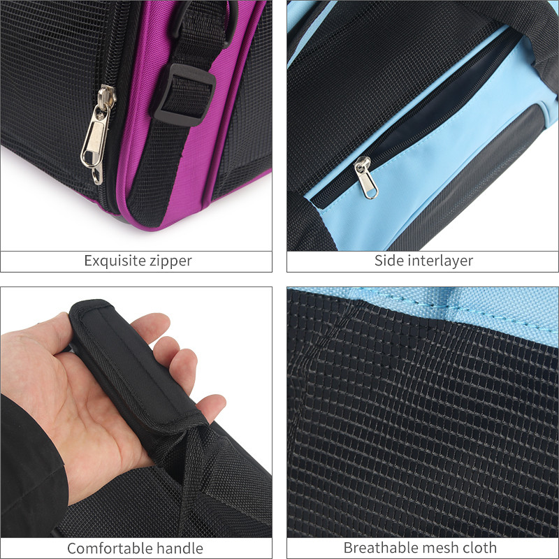 Lemmikloomakandja Pehme küljega kaasaskantav kott Koerte kandekott Kassikandja Väljaminev reisimine Hingav lemmikloomade käekott Crossbody Kokkupandav kott