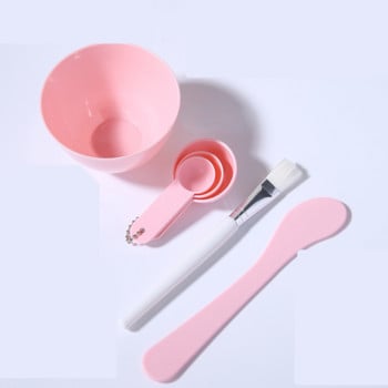 6 τμχ Σετ εργαλείων μακιγιάζ με πινέλο με πινέλο για DIY DIY 4 σε 1 Beauty Skin Care with Brush Mixed Stir Spatula Stick Measuring Spoon Kit