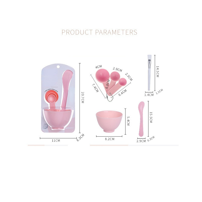 Set de instrumente de machiaj cu perie de amestecare bol de mască de bricolaj 6 buc. Set de instrumente de machiaj 4 în 1 pentru îngrijirea pielii de frumusețe cu perie Kit de linguriță de măsurare în băț.