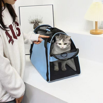 Φορητές τσάντες μεταφοράς με μαλακή όψη Ροζ τσάντες μεταφοράς για σκύλους Μπλε γάτα Μεταφορέας εξερχόμενης ταξιδιωτικής τσάντας αναπνεύσιμων κατοικίδιων ζώων