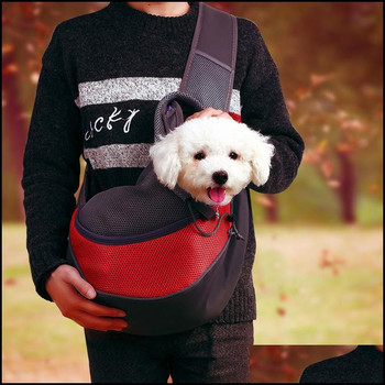 Модна малка котка и куче, преносима чанта през рамо, мрежеста дишаща торба за домашни любимци, удобна раница за пътуване на открито