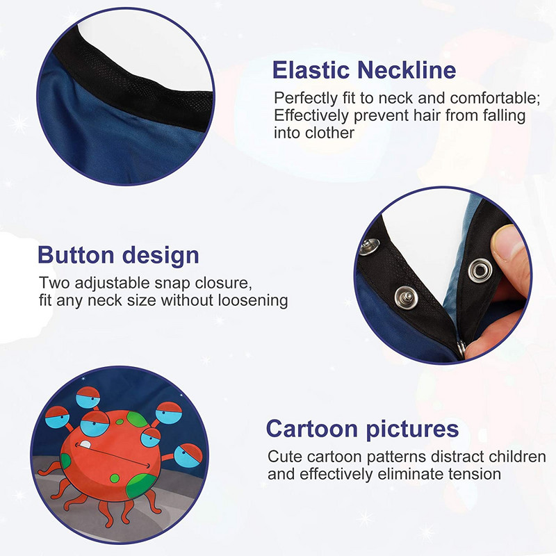 Frizerski salon Brijač Posebna dječja tkanina za šišanje Vodootporna neljepljiva kosa Crtić Odjeća za kućnu frizuru za bebe Šal Pelerina Pregača