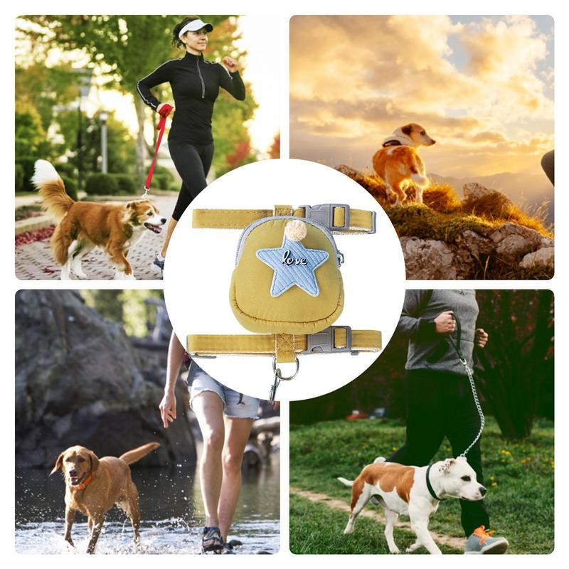 Ham pentru câini cu geantă Rucsac drăguț pentru animale de companie, cu set de lesă, stea cu cinci colțuri, decorare pentru animale de companie, pentru plimbări zilnice, antrenament de drumeții