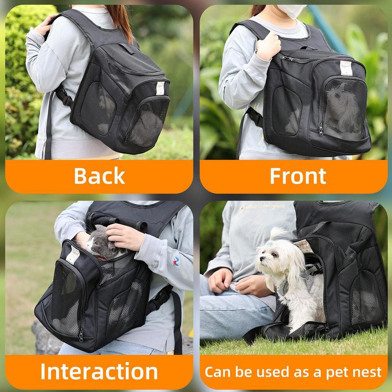 Naminių gyvūnėlių kuprinė Kvėpuojantis šunų kelioninis krepšys su ventiliuojamu tinkleliu laisvų rankų kuprinė, skirta žygiams Mažos vidutinės katės šunys augintiniai
