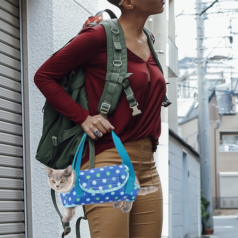 Раница за носене на домашни любимци Кученце Котка Чанта за през рамо за кучета на открито Дишаща мрежеста единична прашка Дамска чанта Торбичка за кучета Котки