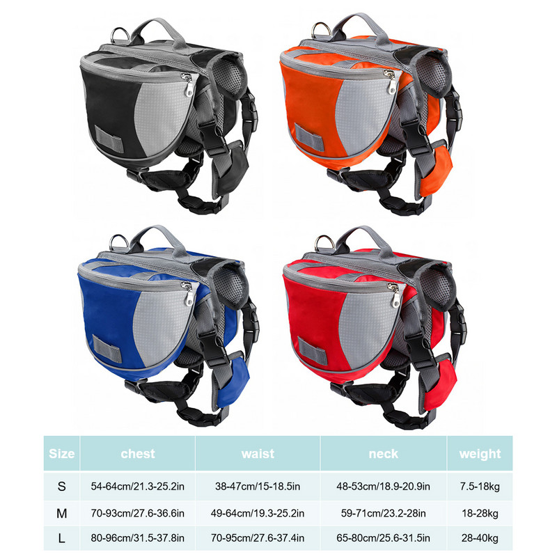 Oxfordi riidest lemmikloomade sadulakott S/M/L suurus korduvkasutatav tõstekäepide, mitme taskuga vabaaja reguleeritav lemmikloomade sadulakott