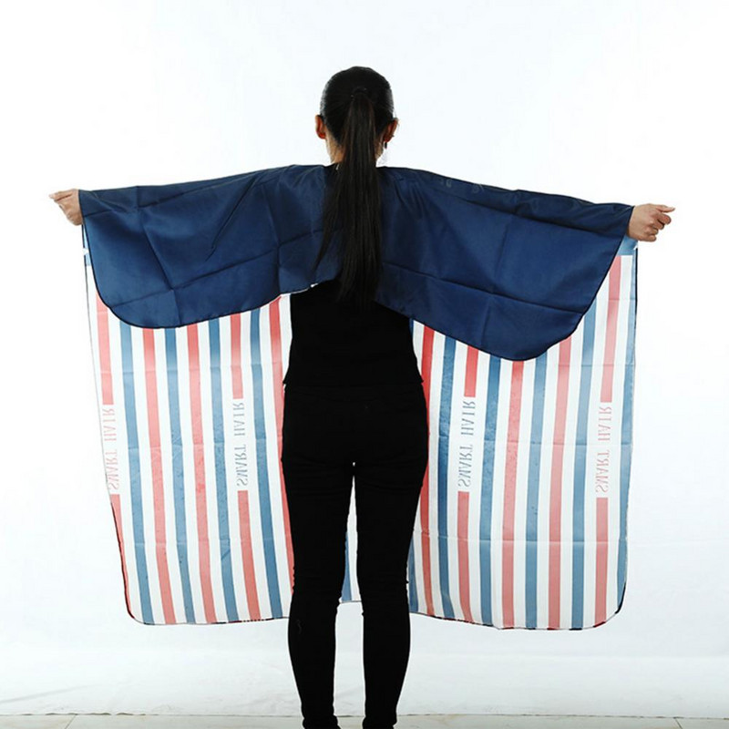 Rochie de pelerină de salon pentru adulți, cu dungi antistatice, șorț acasă tuns cu litere cu stea