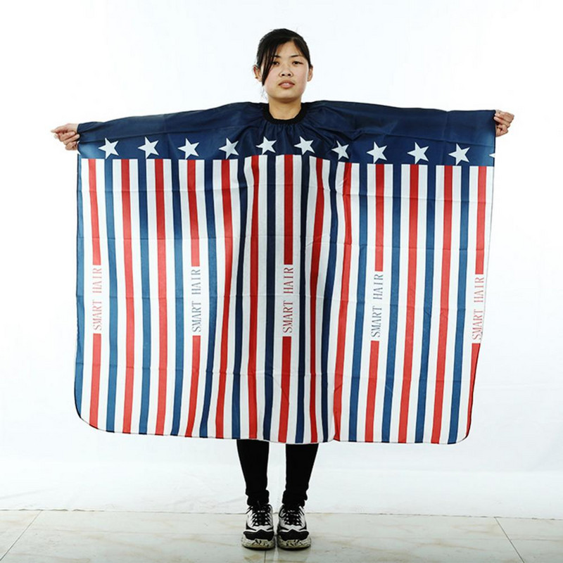 Rochie de pelerină de salon pentru adulți, cu dungi antistatice, șorț acasă tuns cu litere cu stea