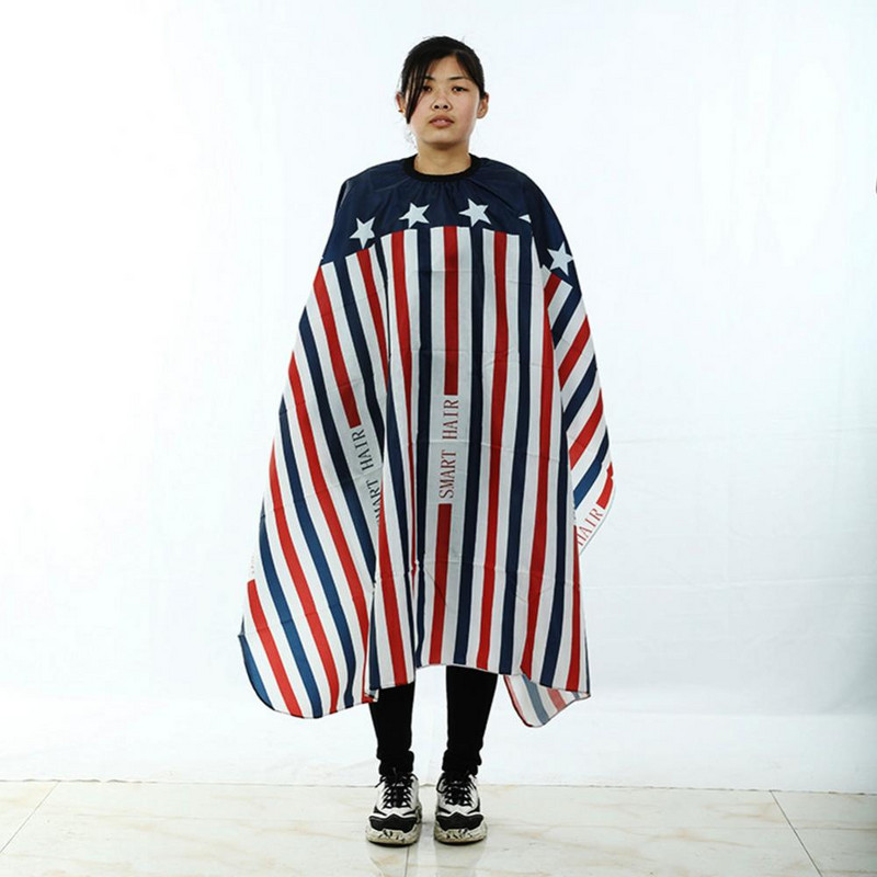 Rochie de pelerină de salon pentru adulți, cu dungi antistatice, șorț acasă tuns cu litere cu stea