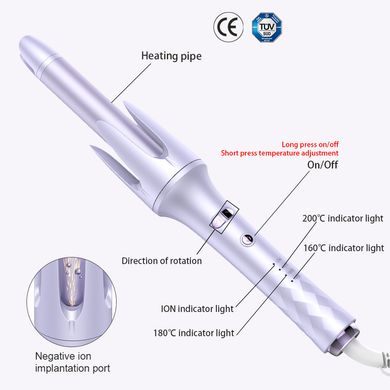 28 mm automaatsed juukserullid negatiivse iooniga keraamilised automaatsed pöörlevad rull-laine lokirullid kiire kuumenemisega kaasaskantavad juuste kujundamise tööriistad