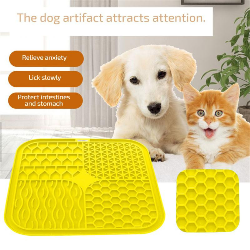 Hrănitoare lente pentru câini Covorașe cu mâncare farfurie pentru linge pentru animale de companie farfurie pentru câini cu patru culori din silicon Venză pentru câini cu aspirație puternică hrană bol pentru câini Accesorii pentru câini