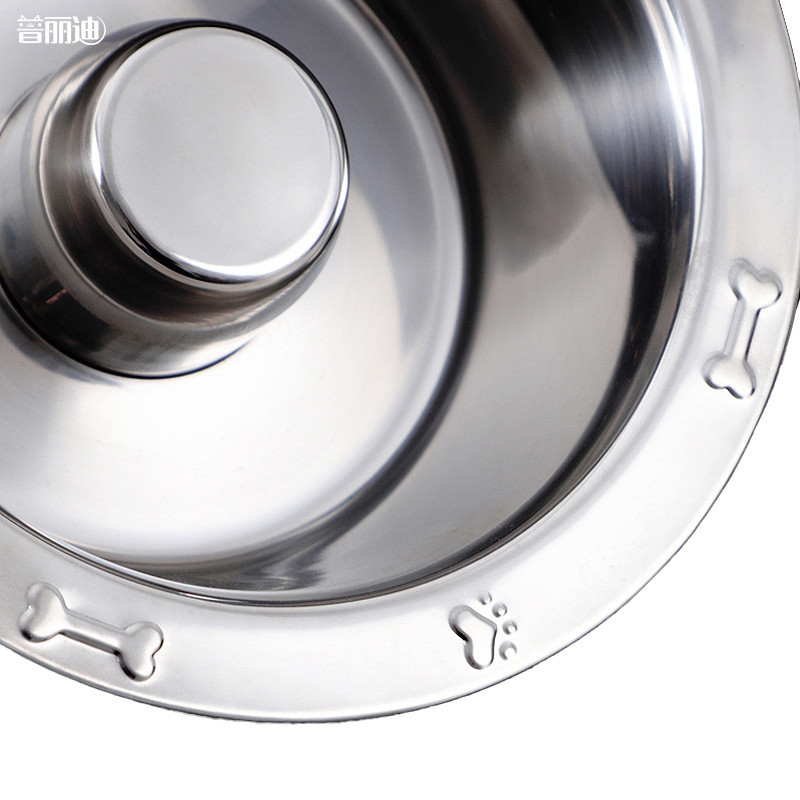 Benepaw roostevabast terasest aeglase söötjaga koerte kausid, ahmimisvastased lemmikloomade lõbu aeglase söötmise nõud Pusle väikesele keskmisele suurele tõule