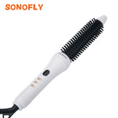SONOFLY multifunktsionaalne juuksekoolutaja elektriline kamm Keraamiline kohev juuste sirgendaja Põletusvastane Big Waves Rullikujulised tööriistad C1227