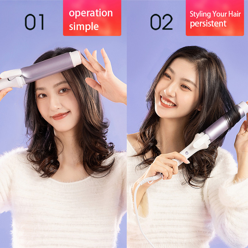 Bigudiuri de păr de 40 mm Îngrijire ceramică cu ioni negativi Big Wand Wave Hair Styler Fier de calcat ondulat 3 Temperaturi Incalzire rapida Instrumente de coafat