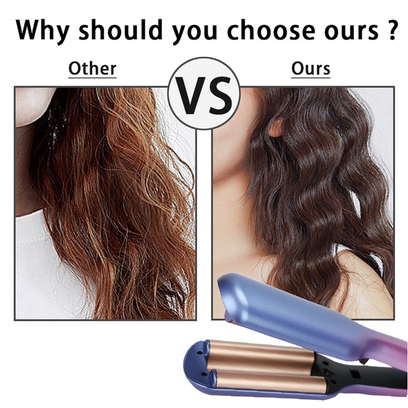 16 mm 3 bačve Hair Waver Uvijač za kosu Štapić Eggroll Podesiva temperatura Keramički valoviti uvijač za kosu Kovrčavi alati