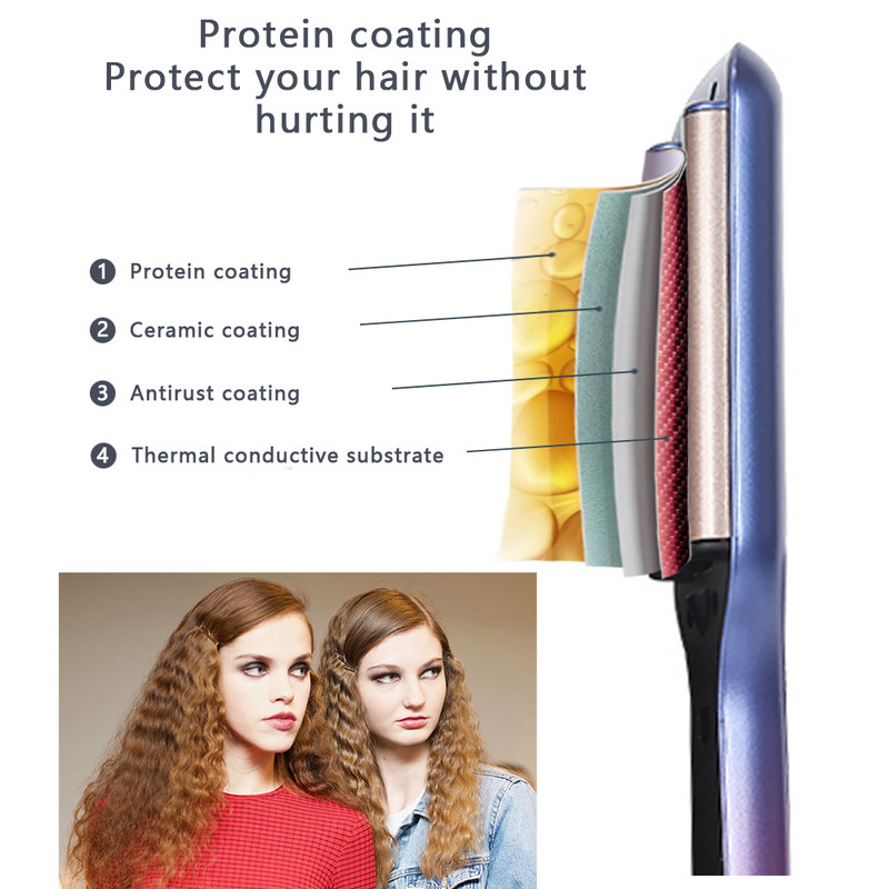 16 mm 3 bačve Hair Waver Uvijač za kosu Štapić Eggroll Podesiva temperatura Keramički valoviti uvijač za kosu Kovrčavi alati