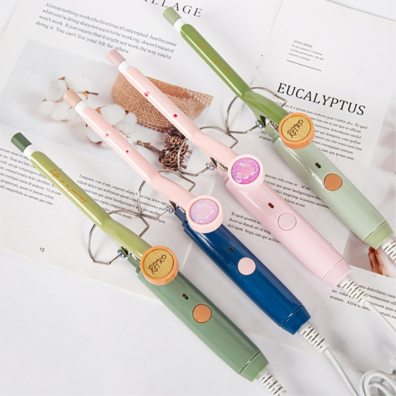 Mini plaukų suktukas 9 mm elektrinis garbanojimo geležis Profesionalus keraminis plaukų suktukas Wave garbanojimo geležies plaukų formavimo įrankis