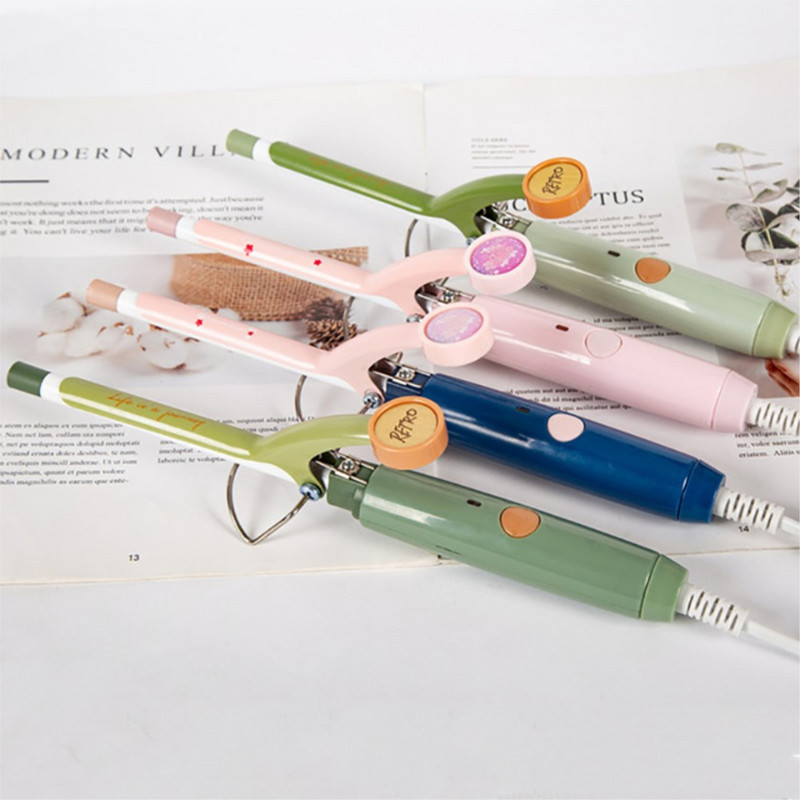 Mini plaukų suktukas 9 mm elektrinis garbanojimo geležis Profesionalus keraminis plaukų suktukas Wave garbanojimo geležies plaukų formavimo įrankis