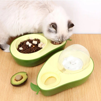 Автоматична купа за вода за котки и кучета с форма на авокадо Купа за бавна храна за домашни любимци Бутилка за домашни любимци Неплъзгаща се водоустойчива купа