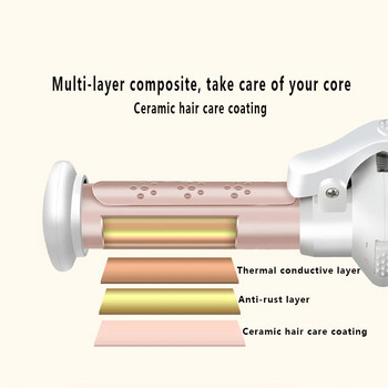 LR Mini Cordless κεραμικό ψαλιδάκι μαλλιών USB Επαναφορτιζόμενο ψαλίδι για μπούκλες Styler Hot Tools Wavy Hair Styler