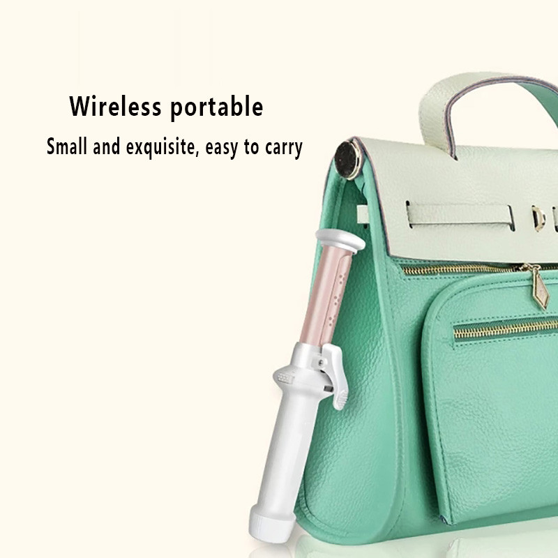 LR mini juhtmeta keraamiline juuksekoolutaja USB Laetav lokirulli lokirull Kuumad tööriistad Lainelised juuste kujundamise võlukepp