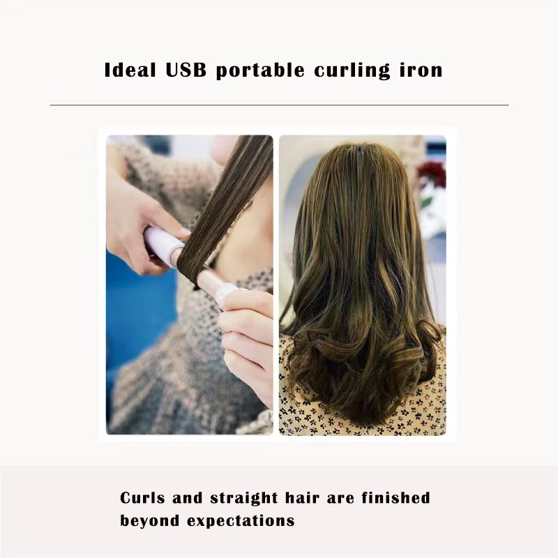 LR mini juhtmeta keraamiline juuksekoolutaja USB Laetav lokirulli lokirull Kuumad tööriistad Lainelised juuste kujundamise võlukepp