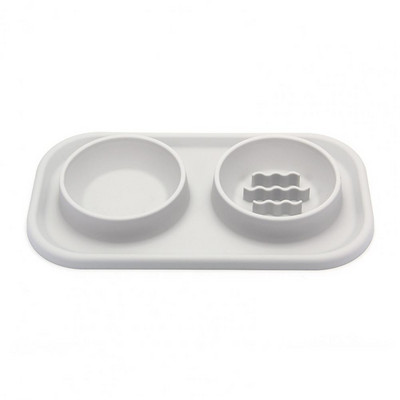 Aeglane söötmine lemmikloomakauss, silikoonist kahekordne koerakauss, aeglane söötmine lämbumisvastane toit veesöötur Aeglane söötja koerakauss lemmikloomatarbed