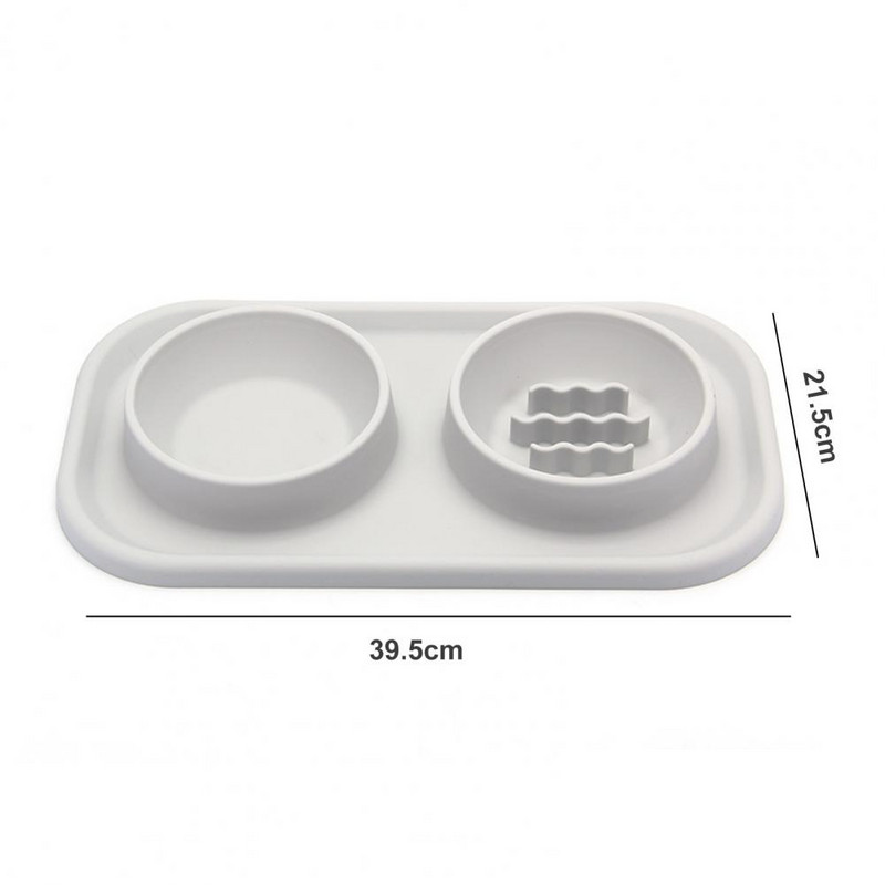 Aeglane söötmine lemmikloomakauss, silikoonist kahekordne koerakauss, aeglane söötmine lämbumisvastane toit veesöötur Aeglane söötja koerakauss lemmikloomatarbed