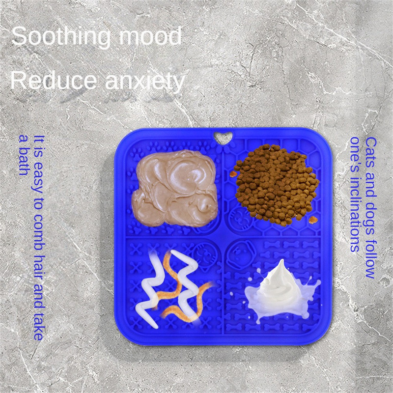 Χαλάκι για γλείψιμο για σκύλους με βεντούζες αργές ταΐστρες Γλείψιμο κατοικίδιο ζώο Ανακούφιση από άγχος Εκπαίδευση γατών για φαγητό Γιαούρτι φυστικοβούτυρο για σκύλους