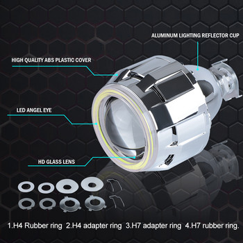2 бр. 2,5-инчови биксенонови лещи за проектор Hi-lo beam Използване на крушки H1 Автоматични лещи за фарове лампа за кола H4 H7 фар LHD RHD