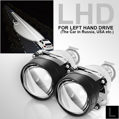 2gab 2,5 collu Bi ksenona projektora lēcas Hi-lo stars Izmantot H1 gaismas spuldzes Auto priekšējo lukturu lēcu lampa automašīnai H4 H7 priekšējais lukturis LHD RHD
